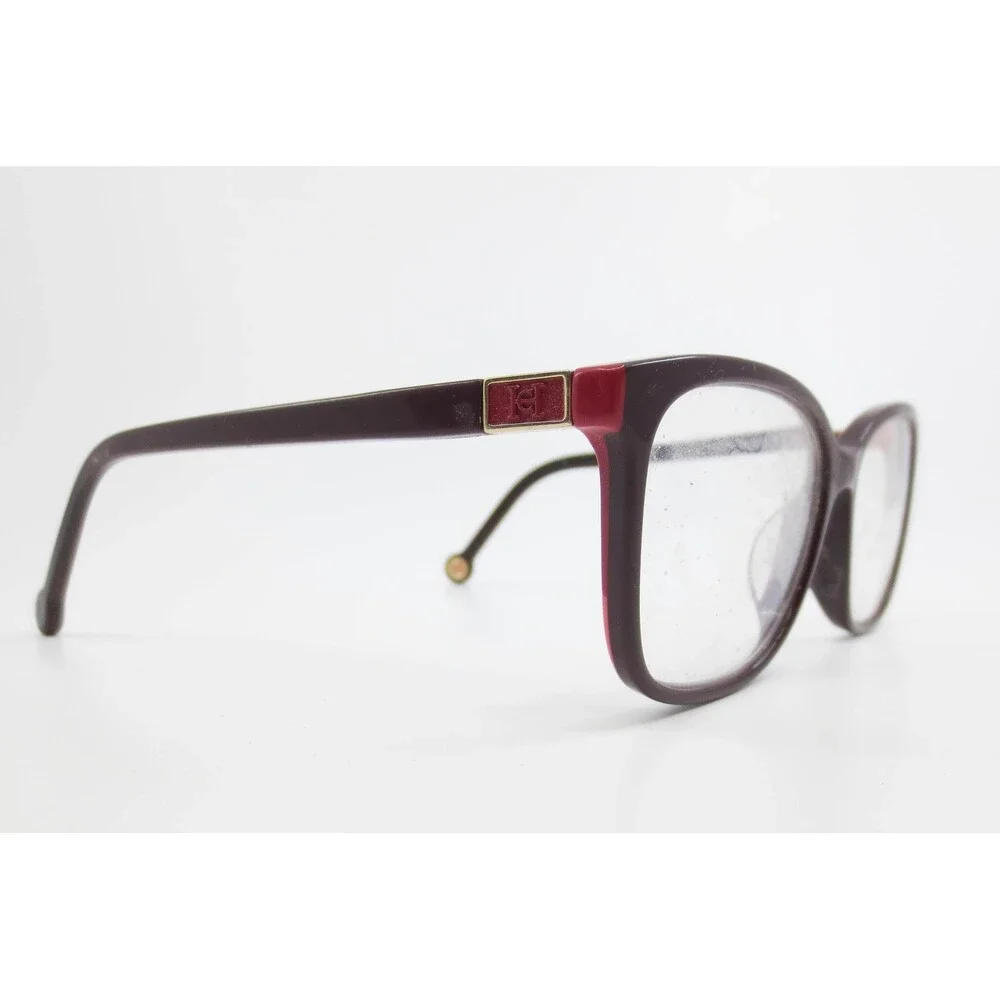 Carolina Herrera VHE894K 09HB Burgundy Red Cat Eye Eyeglasses Women 52-16-135
